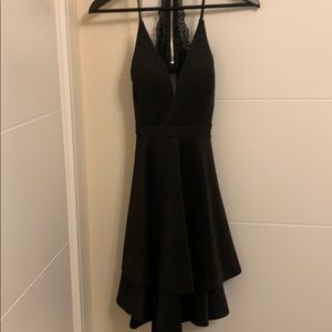 Black, lace back dress